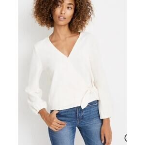 Madewell Texture & Thread faux wrap top M